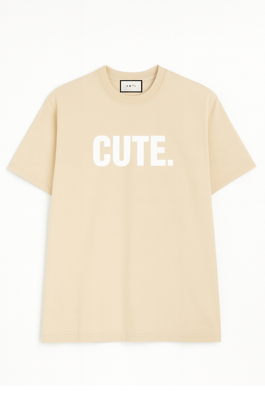 T-SHIRT BEŻ Z PRZTARCIAMI