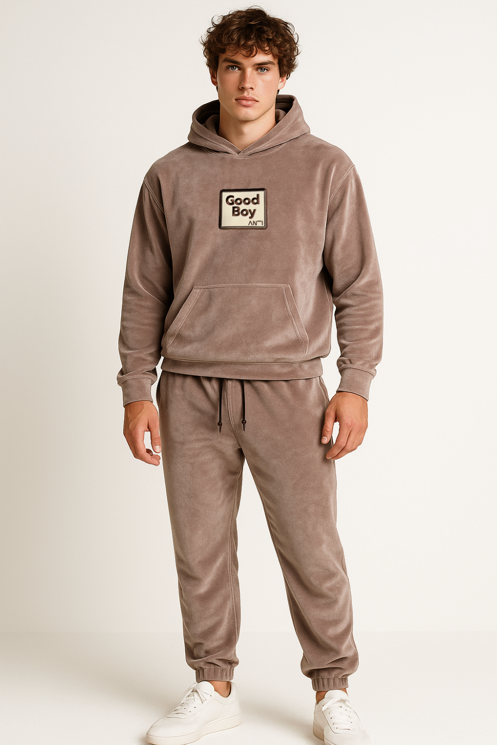 BLUZA WELUR KAPTUR