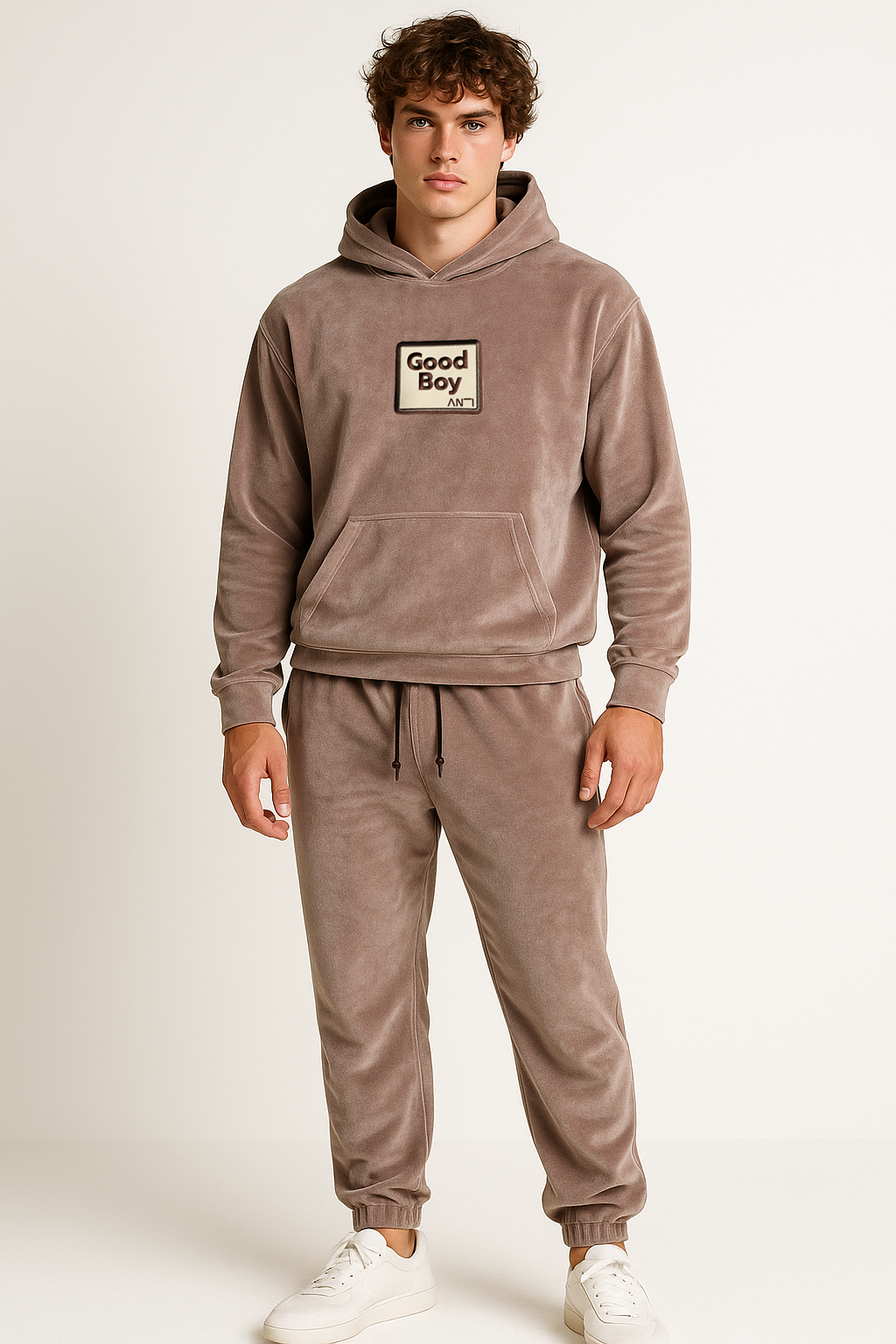 BLUZA WELUR KAPTUR