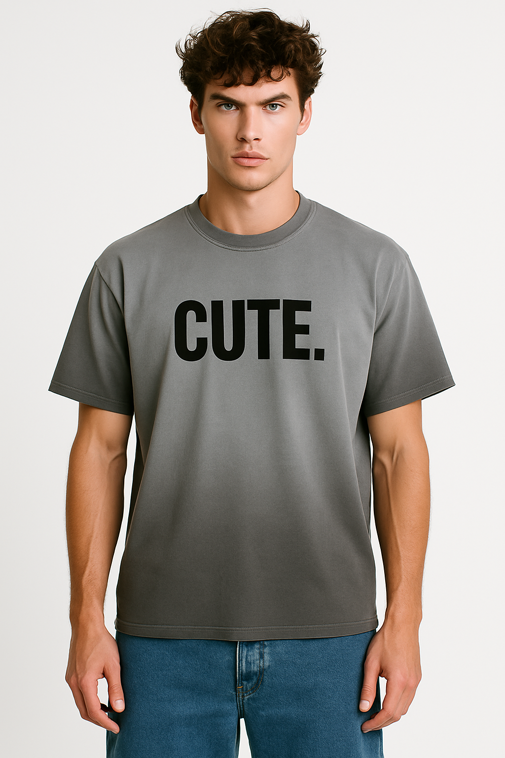 T-SHIRT SZARY-CIENIOWANY