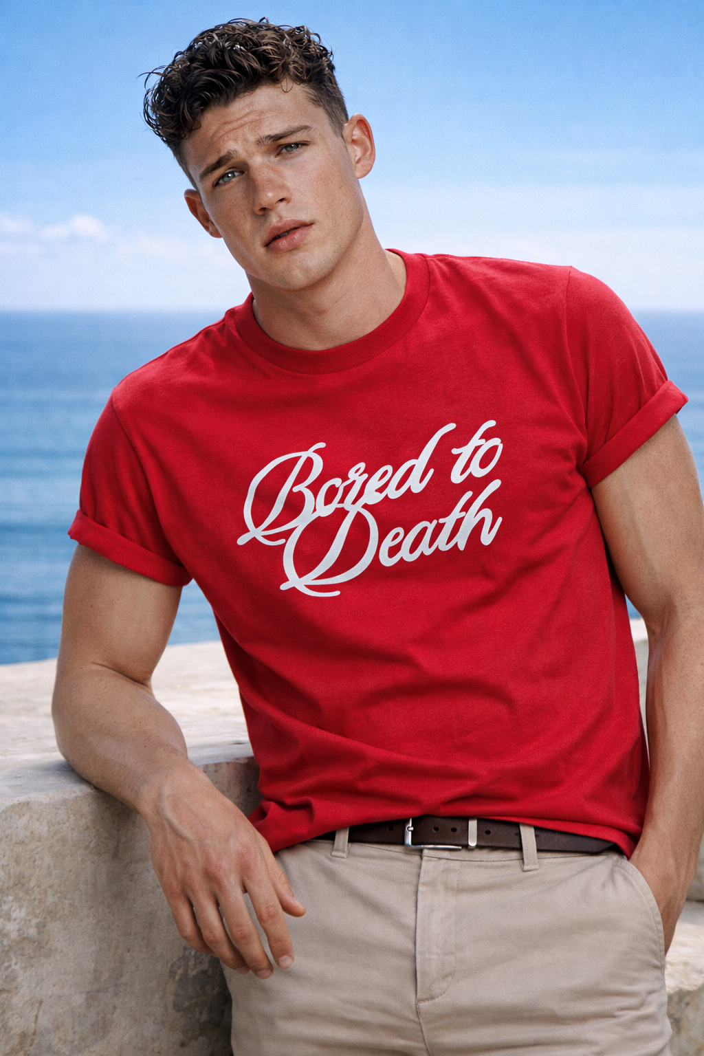 T-SHIRT CZERONY Z PRINTEM